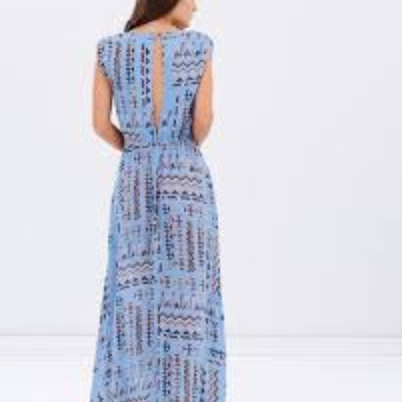 New Tigerlily Campeche Dress BLue MAXI BOHO DRESS - Picture 2 of 4